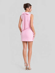 3D Floral Applique Bodycon Mini Dress