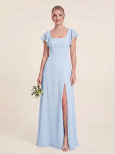 Delicate Halter Tie-back A-Line Ruffled Chiffon Dress