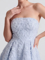 Exquisite Mesh & Sequin Bandeau Mini Dress