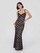 Floral Lace Bustier Maxi Dress