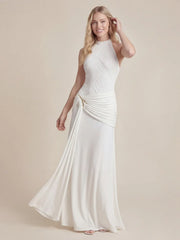 Halter Draped A Line Maxi Dress