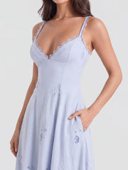 Lace & Cotton Broderie Anglais Midi Sundress