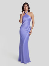 Low Cross Back Halter Maxi Dress
