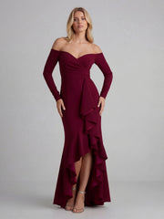 Off-the-Shoulder Ruffled Gown