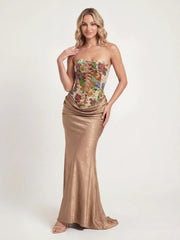 Sculpted Floral Corset Gown