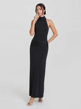 Sequin Embellished Halterneck Maxi Dress