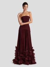 Pleated Mermaid Strapless Corset Maxi Dress