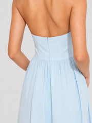Broderie Anglaise Cotton Halter Maxi Dress